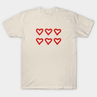 Hearts line art T-Shirt